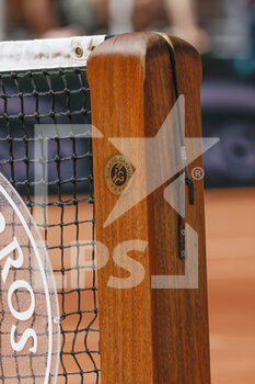 2021-06-01 - Logo on the net illustration during the first round of Roland-Garros 2021, Grand Slam tennis tournament on June 01, 2021 at Roland-Garros stadium in Paris, France - Photo Nicol Knightman / DPPI - ROLAND-GARROS 2021, GRAND SLAM TENNIS TOURNAMENT - INTERNATIONALS - TENNIS