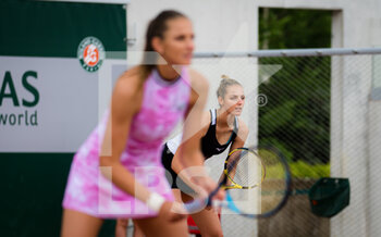 2021-06-04 - Karolina Pliskova of the Czech Republic in action during the second doubles round of the Roland-Garros 2021, Grand Slam tennis tournament on June 4, 2021 at Roland-Garros stadium in Paris, France - Photo Rob Prange / Spain DPPI / DPPI - ROLAND-GARROS 2021, GRAND SLAM TENNIS TOURNAMENT - INTERNATIONALS - TENNIS