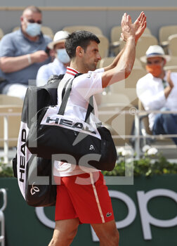 2021-06-07 - Novak Djokovic of Serbia celebrates his victory during day 9 of the French Open 2021, Grand Slam tennis tournament on June 7, 2021 at Roland-Garros stadium in Paris, France - Photo Jean Catuffe / DPPI - ROLAND-GARROS 2021, GRAND SLAM TENNIS TOURNAMENT - INTERNATIONALS - TENNIS