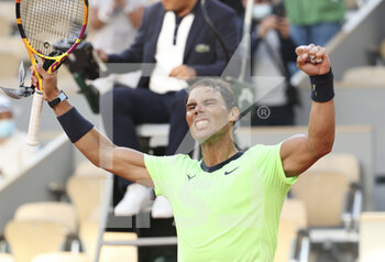 2021-06-07 - Rafael Nadal of Spain celebrates his victory during day 9 of the French Open 2021, Grand Slam tennis tournament on June 7, 2021 at Roland-Garros stadium in Paris, France - Photo Jean Catuffe / DPPI - ROLAND-GARROS 2021, GRAND SLAM TENNIS TOURNAMENT - INTERNATIONALS - TENNIS