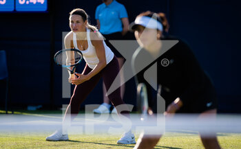 2021-06-23 - Bianca Andreescu of Canada and Yulia Putintseva of Kazakhstan playing doubles at the 2021 Viking International WTA 500 tennis tournament on June 23, 2021 at Devonshire Park Tennis in Eastbourne, England - Photo Rob Prange / Spain DPPI / DPPI - 2021 VIKING INTERNATIONAL WTA 500 TENNIS TOURNAMENT - INTERNATIONALS - TENNIS
