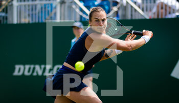 2021-06-23 - Aryna Sabalenka of Belarus in action against Camila Giorgi of Italy during her quarter-final match at the 2021 Viking International WTA 500 tennis tournament on June 24, 2021 at Devonshire Park Tennis in Eastbourne, England - Photo Rob Prange / Spain DPPI / DPPI - 2021 VIKING INTERNATIONAL WTA 500 TENNIS TOURNAMENT - INTERNATIONALS - TENNIS