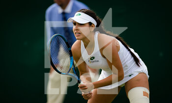 2021-06-28 - Maria Camila Osorio Serrano of Colombia in action against Anna Kalinskaya of Russia during the first round of The Championships Wimbledon 2021, Grand Slam tennis tournament on June 28, 2021 at All England Lawn Tennis and Croquet Club in London, England - Photo Rob Prange / Spain DPPI / DPPI - WIMBLEDON 2021, GRAND SLAM TENNIS TOURNAMENT - INTERNATIONALS - TENNIS
