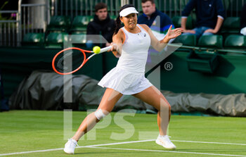 2021-06-28 - Claire Liu of the United States in action against Misaki Doi of Japan during the first round of The Championships Wimbledon 2021, Grand Slam tennis tournament on June 28, 2021 at All England Lawn Tennis and Croquet Club in London, England - Photo Rob Prange / Spain DPPI / DPPI - WIMBLEDON 2021, GRAND SLAM TENNIS TOURNAMENT - INTERNATIONALS - TENNIS