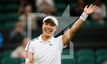 2021-06-28 - Kristie Ahn of the United States celebrates after her win against Heather Watson of Great Britain during the first round of The Championships Wimbledon 2021, Grand Slam tennis tournament on June 28, 2021 at All England Lawn Tennis and Croquet Club in London, England - Photo Rob Prange / Spain DPPI / DPPI - WIMBLEDON 2021, GRAND SLAM TENNIS TOURNAMENT - INTERNATIONALS - TENNIS