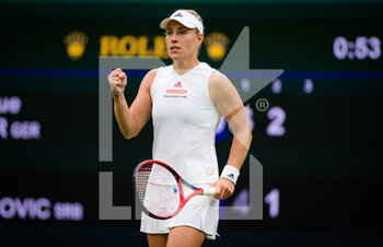 2021-06-28 - Angelique Kerber of Germany in action against Nina Stojanovic of Serbia during the first round of The Championships Wimbledon 2021, Grand Slam tennis tournament on June 29, 2021 at All England Lawn Tennis and Croquet Club in London, England - Photo Rob Prange / Spain DPPI / DPPI - WIMBLEDON 2021, GRAND SLAM TENNIS TOURNAMENT - INTERNATIONALS - TENNIS