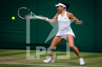 2021-07-01 - Heather Watson of Great Britain playing doubles with Harriet Dart at The Championships Wimbledon 2021, Grand Slam tennis tournament on July 1, 2021 at All England Lawn Tennis and Croquet Club in London, England - Photo Rob Prange / Spain DPPI / DPPI - WIMBLEDON 2021, GRAND SLAM TENNIS TOURNAMENT - INTERNATIONALS - TENNIS