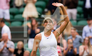 2021-07-02 - Madison Keys of the United States celebrates her win against Elise Mertens of Belgium during her third-round match at The Championships Wimbledon 2021, Grand Slam tennis tournament on July 2, 2021 at All England Lawn Tennis and Croquet Club in London, England - Photo Rob Prange / Spain DPPI / DPPI - WIMBLEDON 2021, GRAND SLAM TENNIS TOURNAMENT - INTERNATIONALS - TENNIS