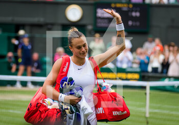 2021-07-08 - Aryna Sabalenka of Belarus after losing against Karolina Pliskova of the Czech Republic during the semi-final of The Championships Wimbledon 2021, Grand Slam tennis tournament on July 8, 2021 at All England Lawn Tennis and Croquet Club in London, England - Photo Rob Prange / Spain DPPI / DPPI - WIMBLEDON 2021, GRAND SLAM TENNIS TOURNAMENT - INTERNATIONALS - TENNIS