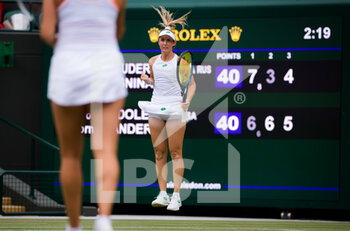 2021-07-09 - Storm Sanders of Australia in action during the doubles semi-final of The Championships Wimbledon 2021, Grand Slam tennis tournament on July 9, 2021 at All England Lawn Tennis and Croquet Club in London, England - Photo Rob Prange / Spain DPPI / DPPI - WIMBLEDON 2021, GRAND SLAM TENNIS TOURNAMENT - INTERNATIONALS - TENNIS