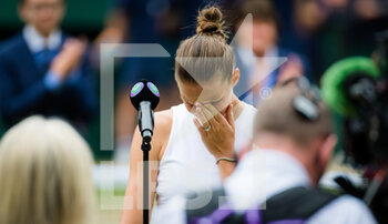 2021-07-10 - Karolina Pliskova of the Czech Republic after losing against Ashleigh Barty of Australia after the final of The Championships Wimbledon 2021, Grand Slam tennis tournament on July 10, 2021 at All England Lawn Tennis and Croquet Club in London, England - Photo Rob Prange / Spain DPPI / DPPI - WIMBLEDON 2021, GRAND SLAM TENNIS TOURNAMENT - INTERNATIONALS - TENNIS