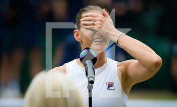 2021-07-10 - Karolina Pliskova of the Czech Republic after losing against Ashleigh Barty of Australia after the final of The Championships Wimbledon 2021, Grand Slam tennis tournament on July 10, 2021 at All England Lawn Tennis and Croquet Club in London, England - Photo Rob Prange / Spain DPPI / DPPI - WIMBLEDON 2021, GRAND SLAM TENNIS TOURNAMENT - INTERNATIONALS - TENNIS