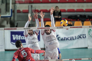 11/04/2018 - 11 aprile 2018, LPS, Federcolley, Lega Pallavolo Serie A2, PlayOff Serie A2 UnipolSai, Italia, Roma, Palazzetto dello Sport, Ceramica Scarabeo GCF Roma vs Gioiella Micromilk Gioia del Colle, nella foto muro Gioiella Micromilk Gioia del Colle - CERAMICA SCARABEO GCF ROMA VS GIOIELLA MICROMILK GIOIA DEL COLLE - SERIE A2 - VOLLEY